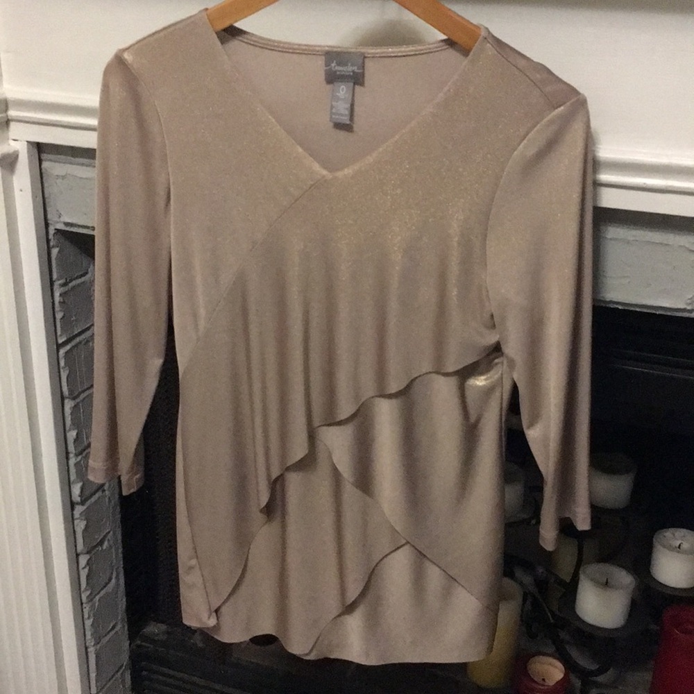 Travelers by Chico’s Sparkly Gold Top